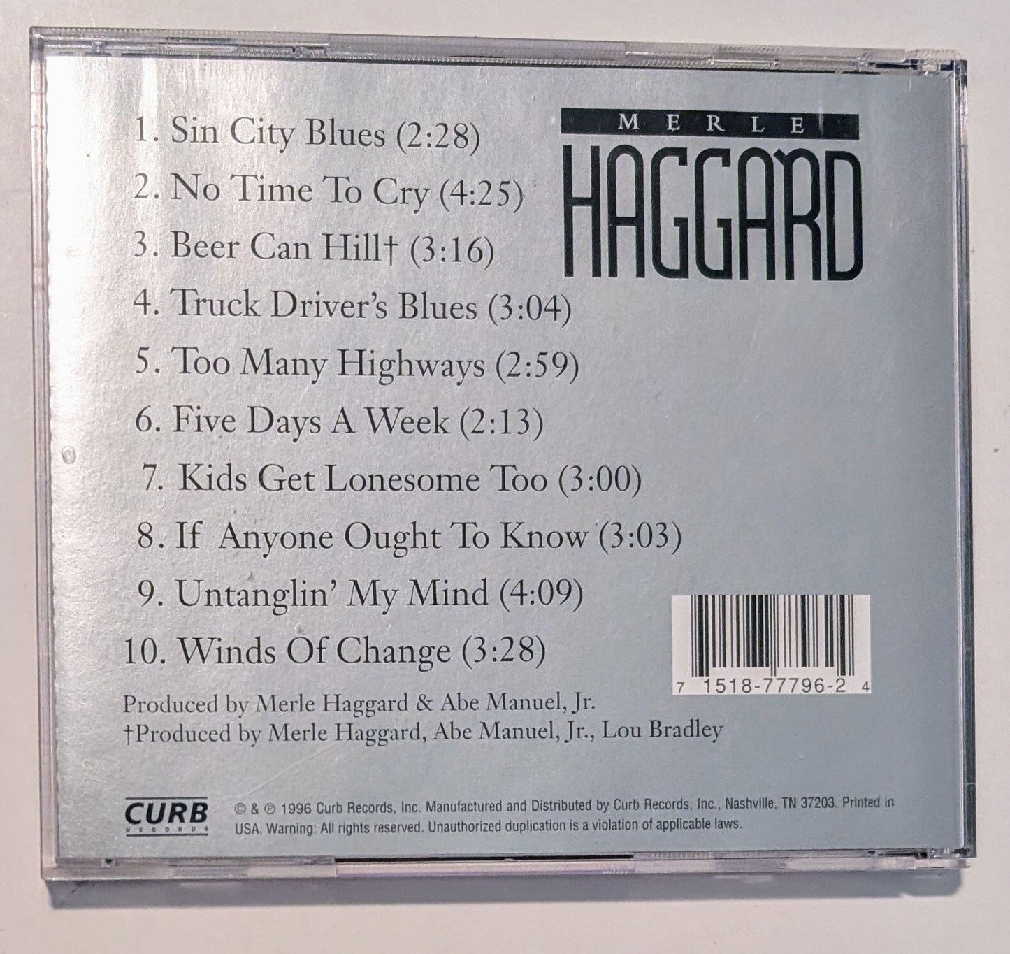 Merle Haggard – 1996 (1996) - United States - CD VG+/F (Tested)2