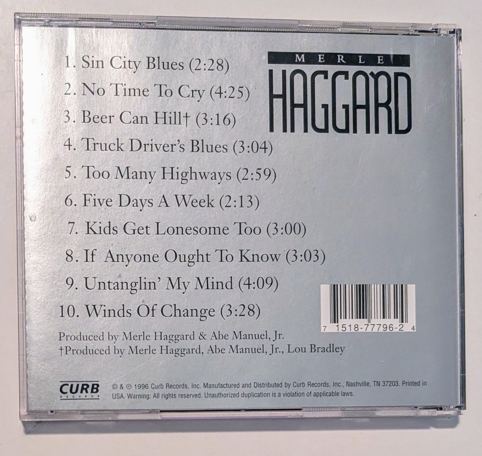 Merle Haggard – 1996 (1996) - United States - CD VG+/F (Tested)2