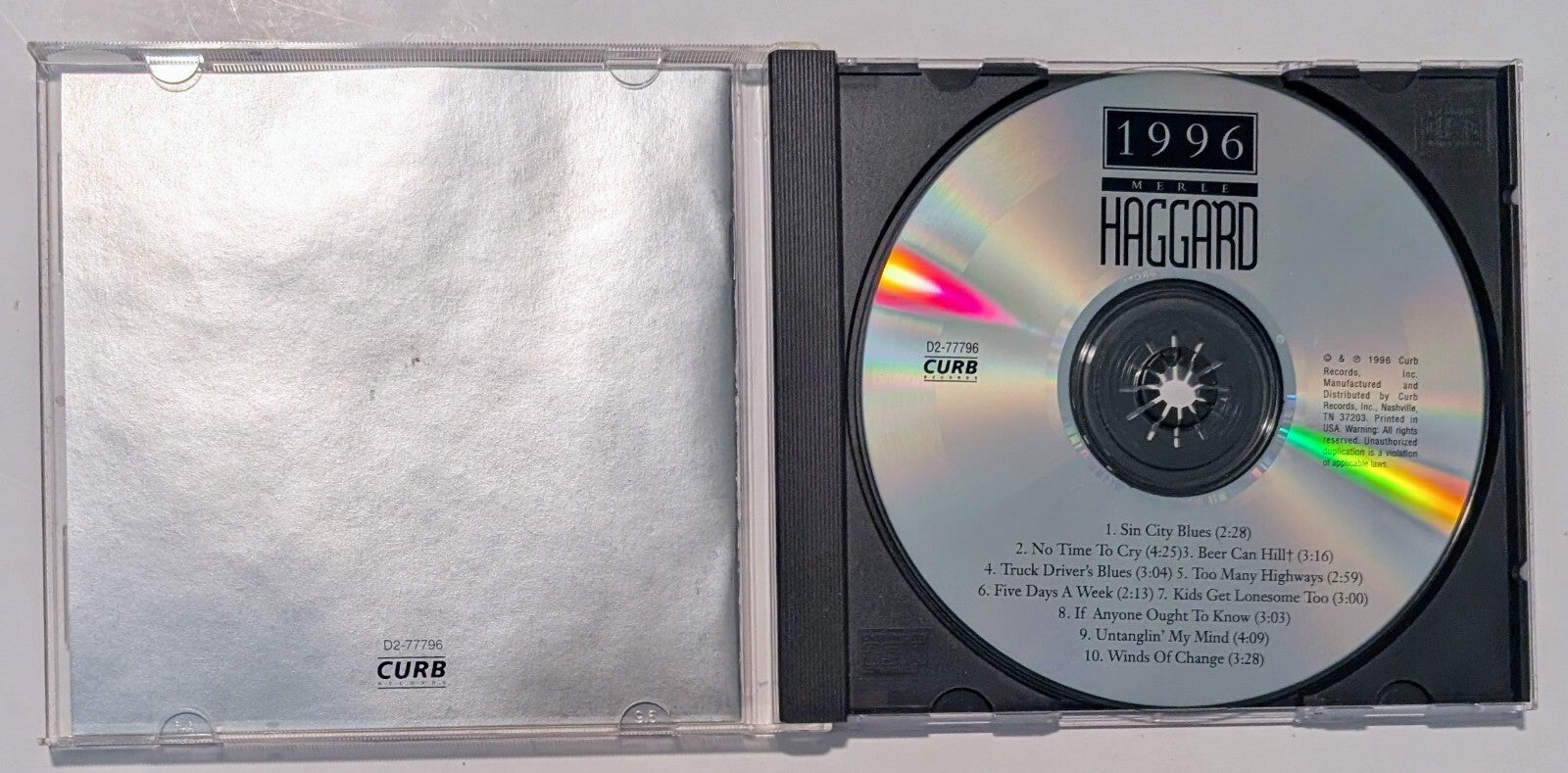 Merle Haggard – 1996 (1996) - United States - CD VG+/F (Tested)3