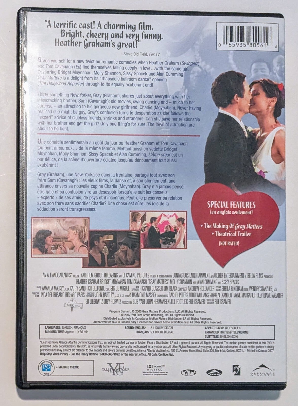 Gray Matters DVD (2006) - Region 1 - FR/EN - VG+ (Tested)2